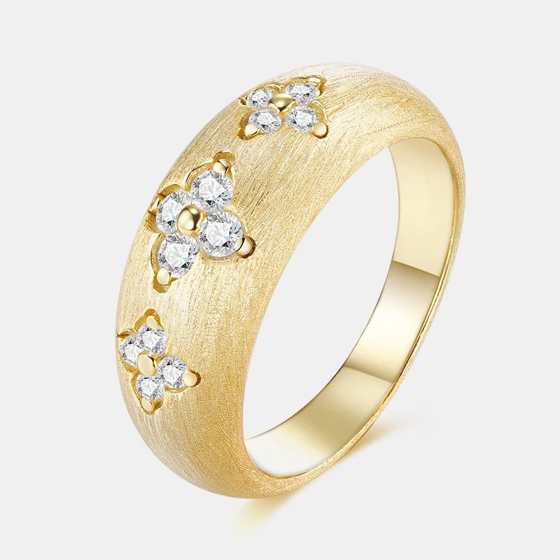 Haven Fleur 14K Gold-Plated Floral Signet Ring | Cubic Zirconia Band