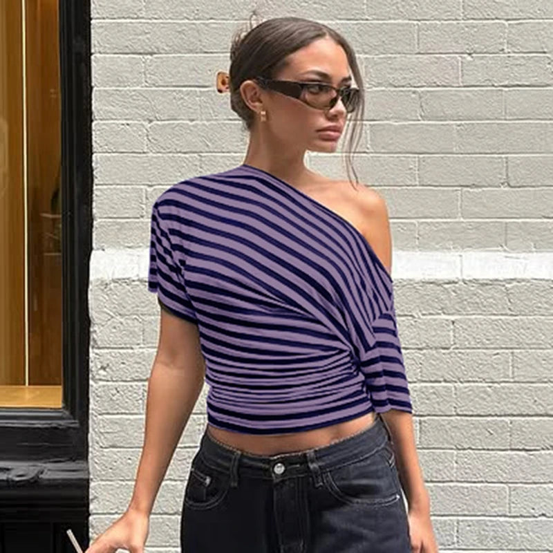 Rory Off-Shoulder Striped Twist Top