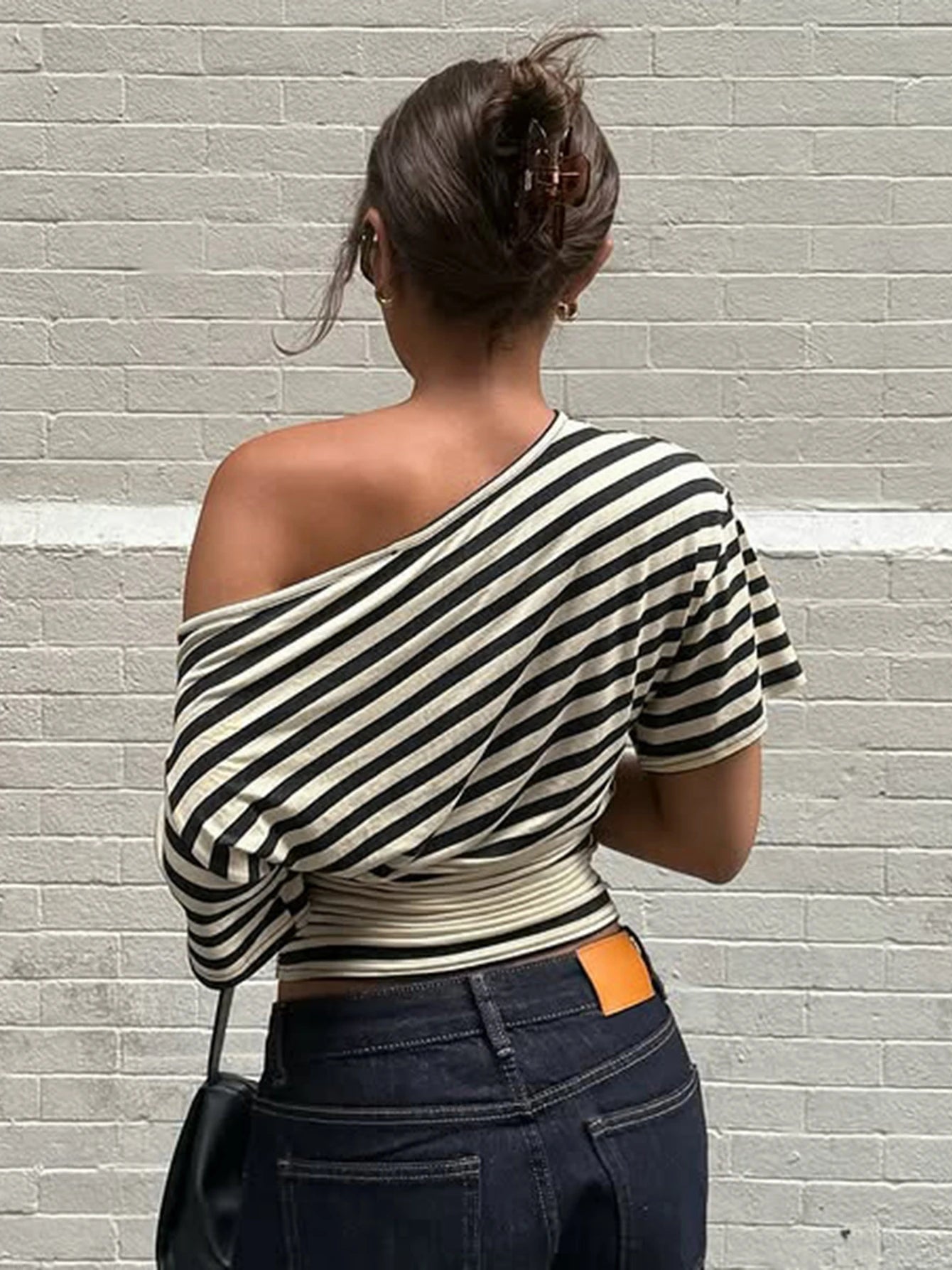 Rory Off-Shoulder Striped Twist Top