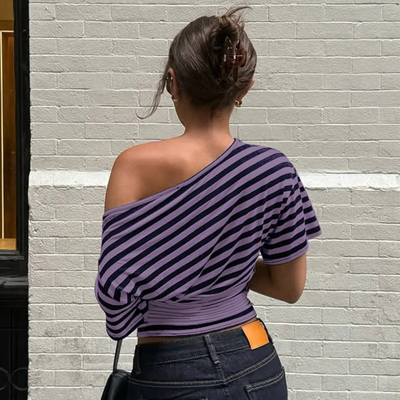 Rory Off-Shoulder Striped Twist Top