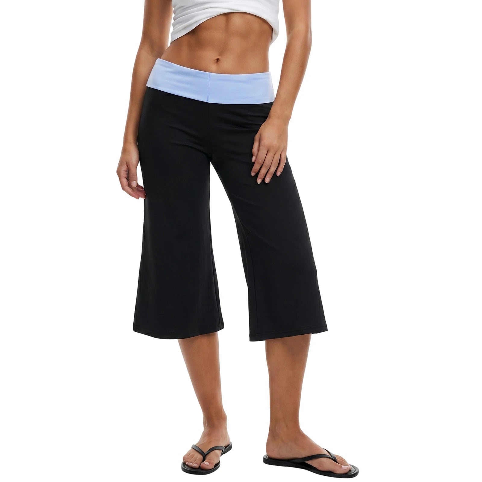 Rory Y2K Low-Rise Foldover Capri Pants