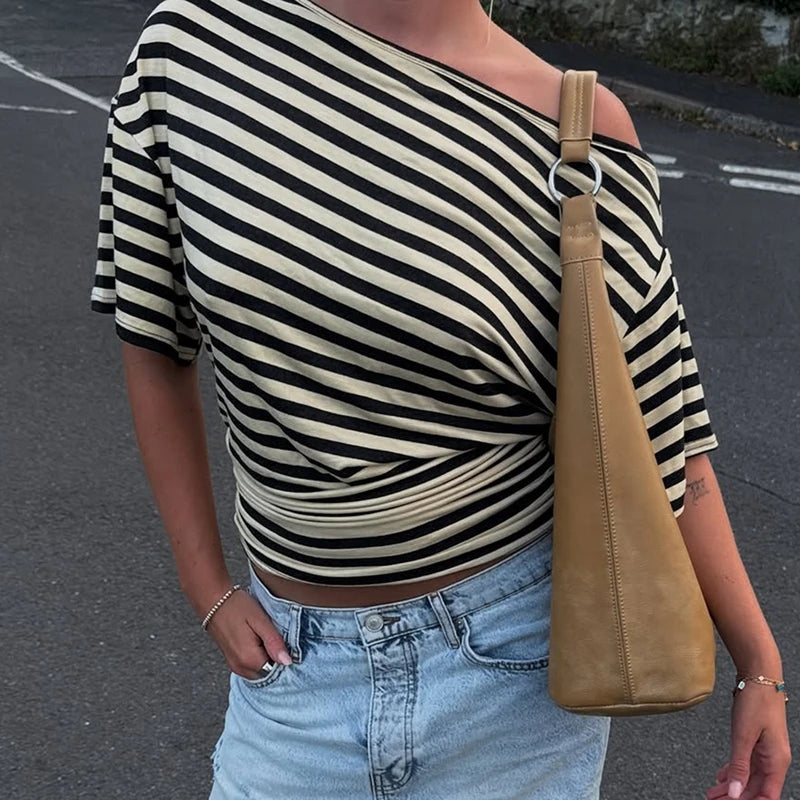Rory Off-Shoulder Striped Twist Top