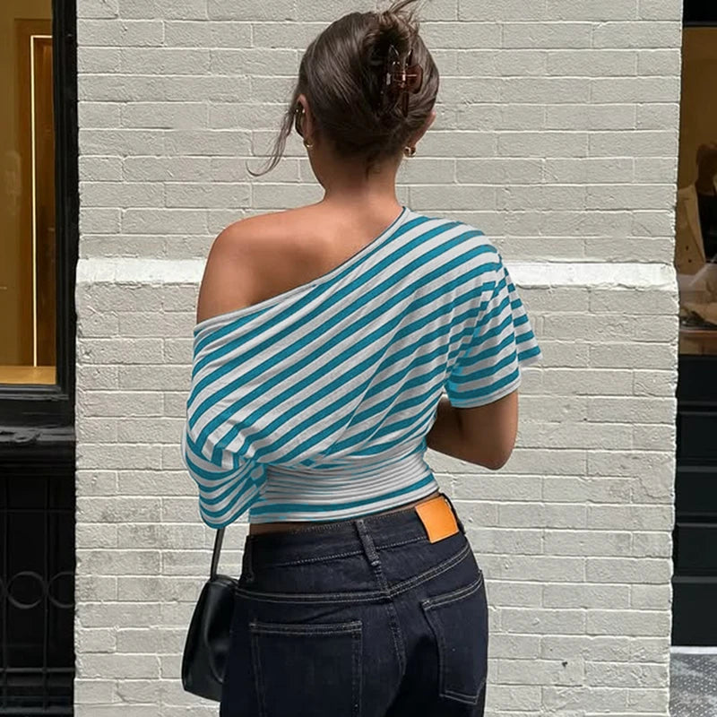 Rory Off-Shoulder Striped Twist Top