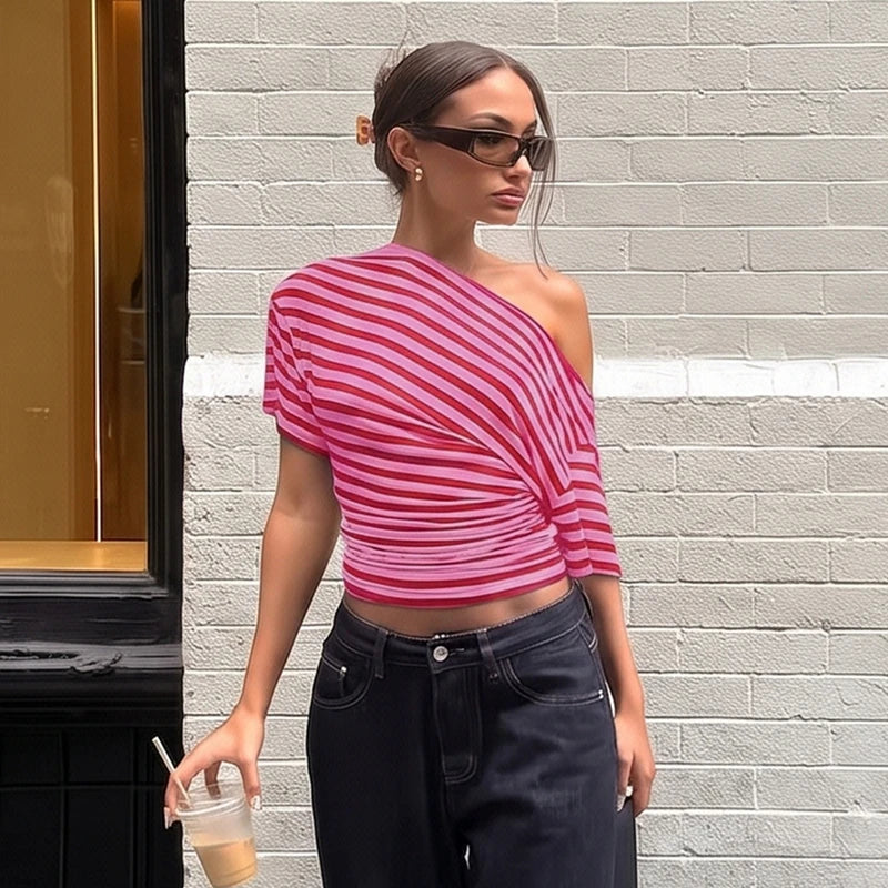 Rory Off-Shoulder Striped Twist Top