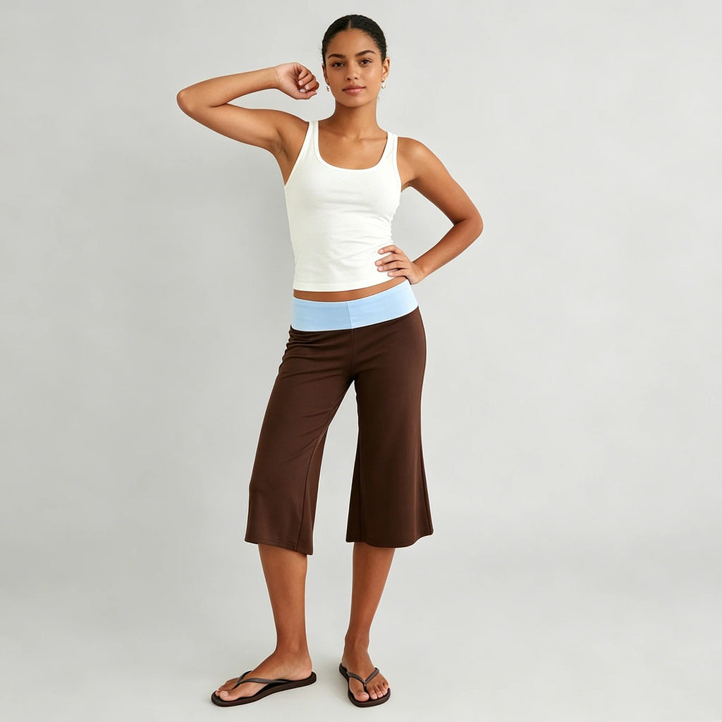 Rory Y2K Low-Rise Foldover Capri Pants