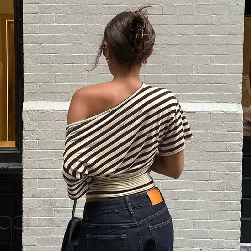 Rory Off-Shoulder Striped Twist Top