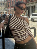 Rory Off-Shoulder Striped Twist Top