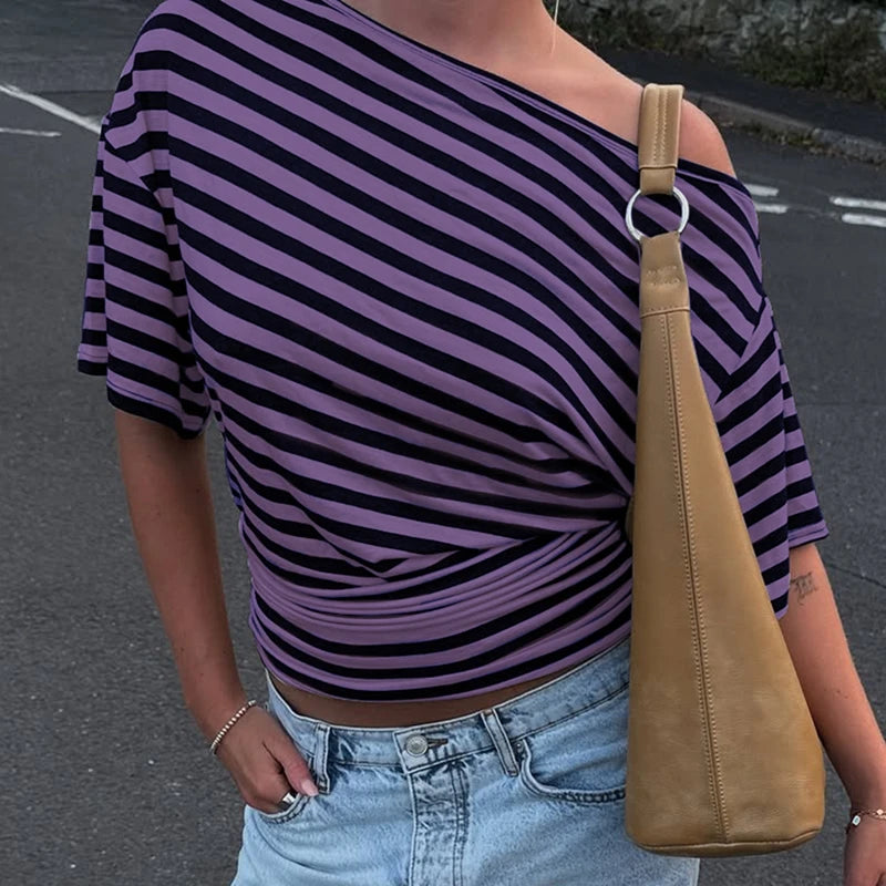 Rory Off-Shoulder Striped Twist Top
