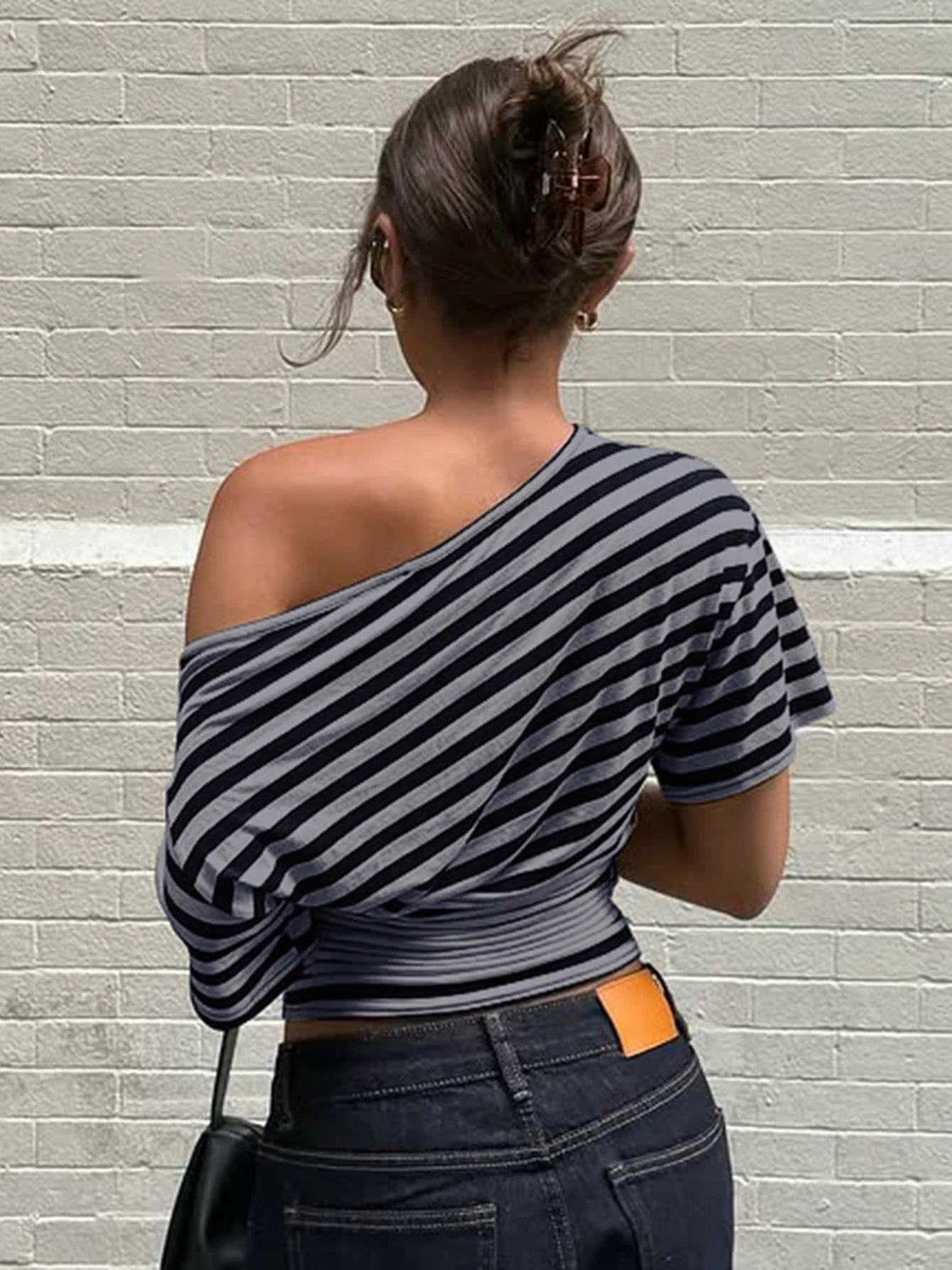 Rory Off-Shoulder Striped Twist Top