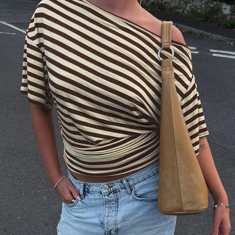Rory Off-Shoulder Striped Twist Top