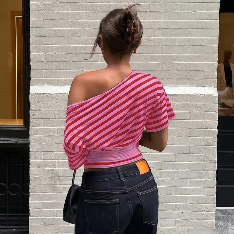 Rory Off-Shoulder Striped Twist Top